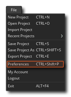 Ouvrir les préférences