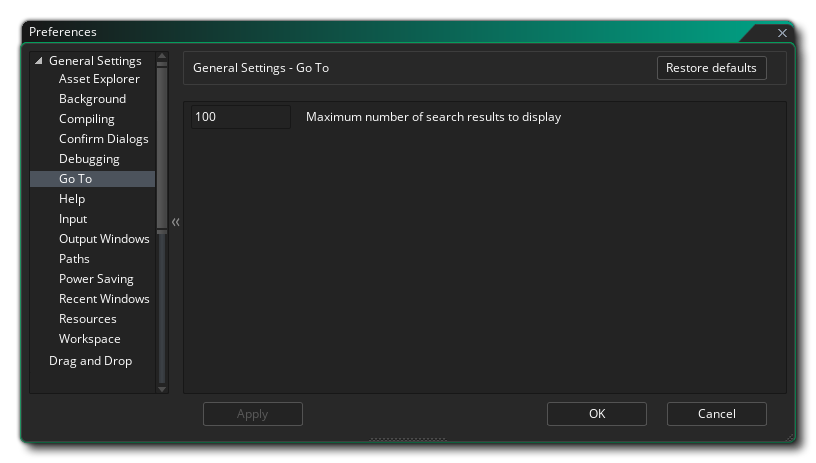 Aller aux préférences