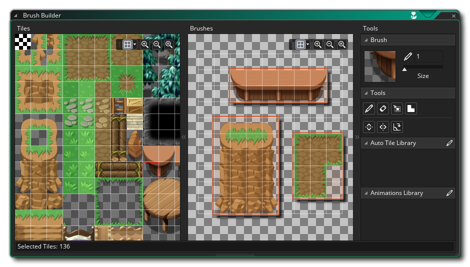 Caractéristiques comme exemple de brosses