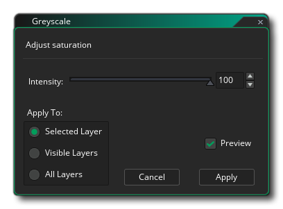Image Editor Effet de gris