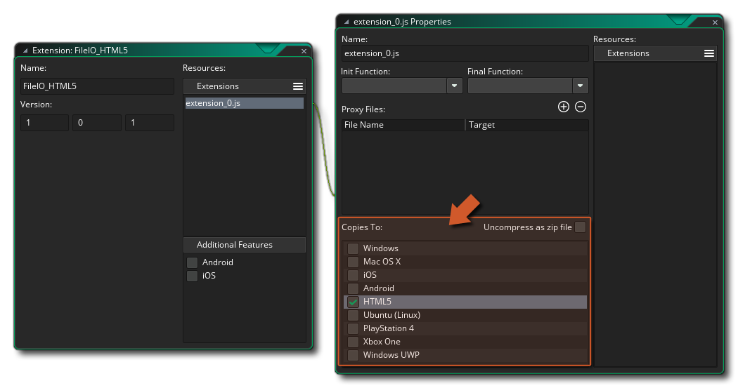 Plateformes cibles d'extension
