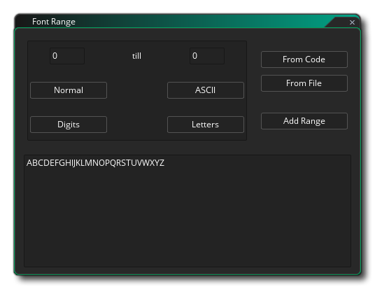 Éditeur de plage de polices