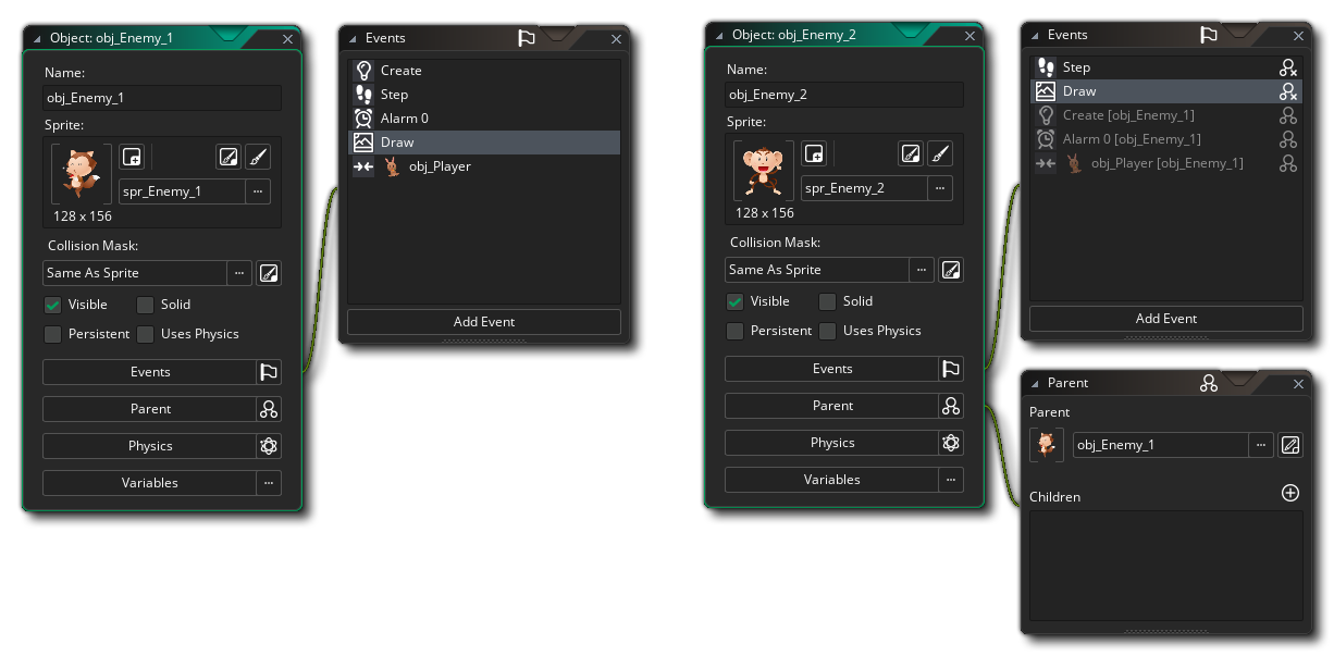 Hériter des événements