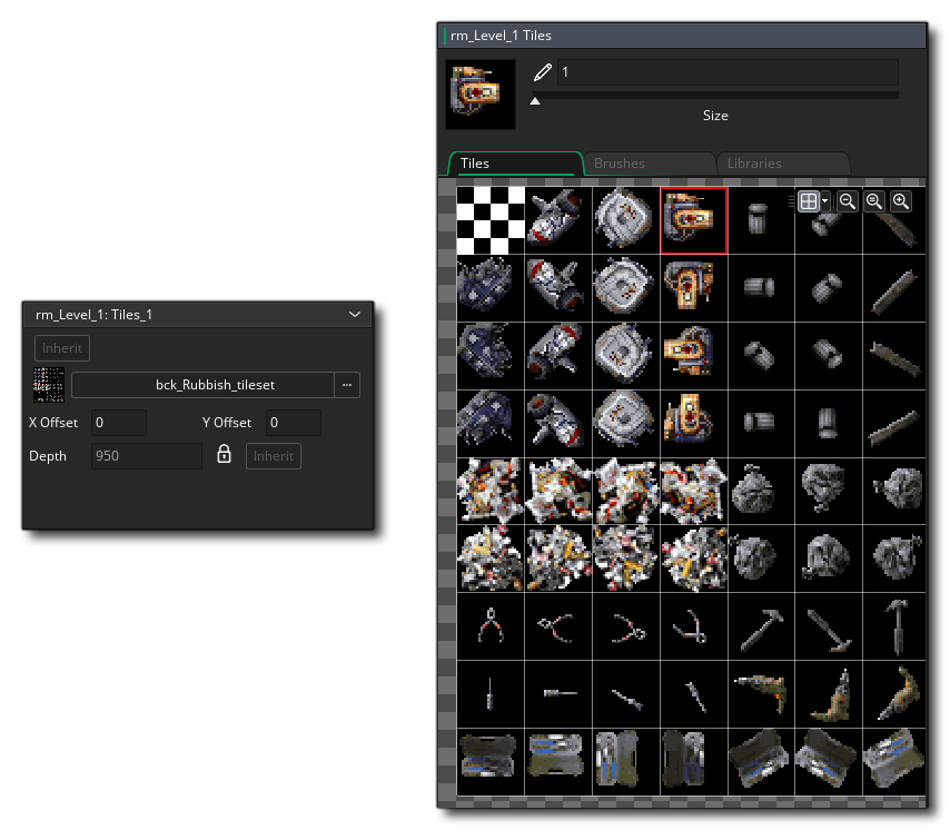 Propriétés de la mosaïque de calque de pièce