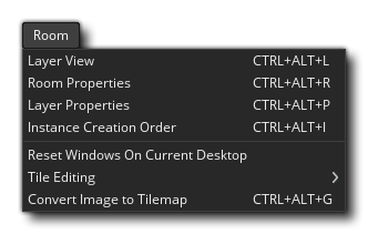 Menus de l'éditeur de salle