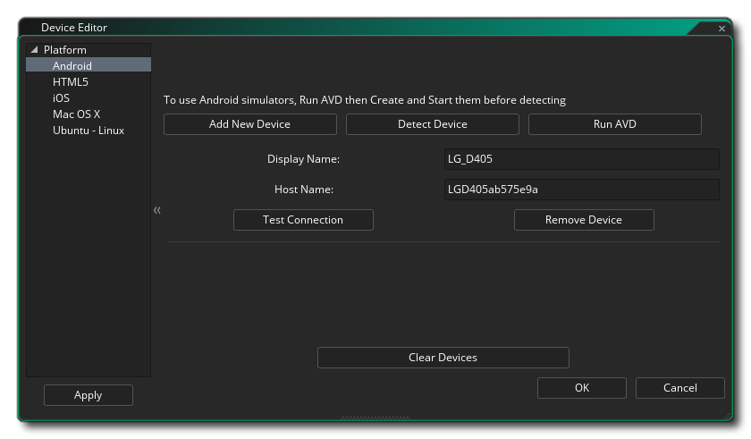 Gestionnaire de périphériques Android