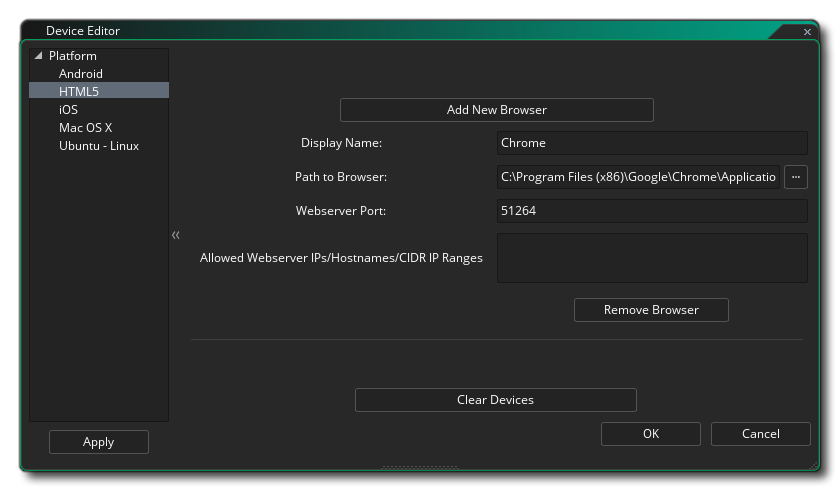 Gestionnaire de périphériques HTML5
