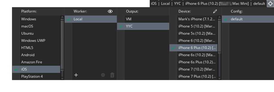 Liste des cibles du gestionnaire de périphériques