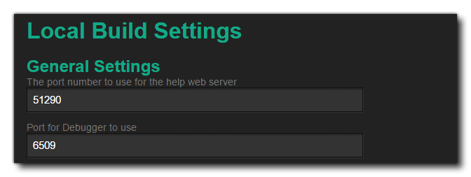 Paramètres généraux locaux