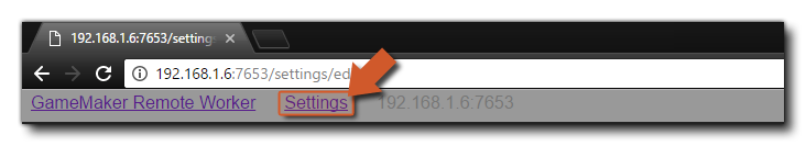 Paramètres de travail à distance - Navigateur