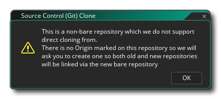 Avertissement de clone de contrôle de source