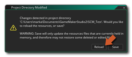 Avertissement de contrôle de source
