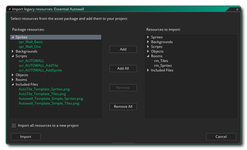 Ressources d'importation Marketplace