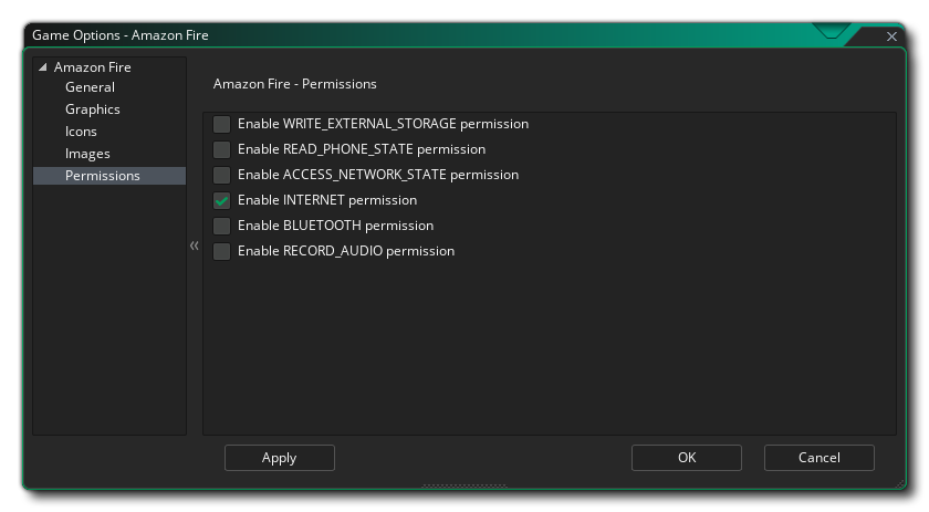 Options d'autorisation Amazon Fire
