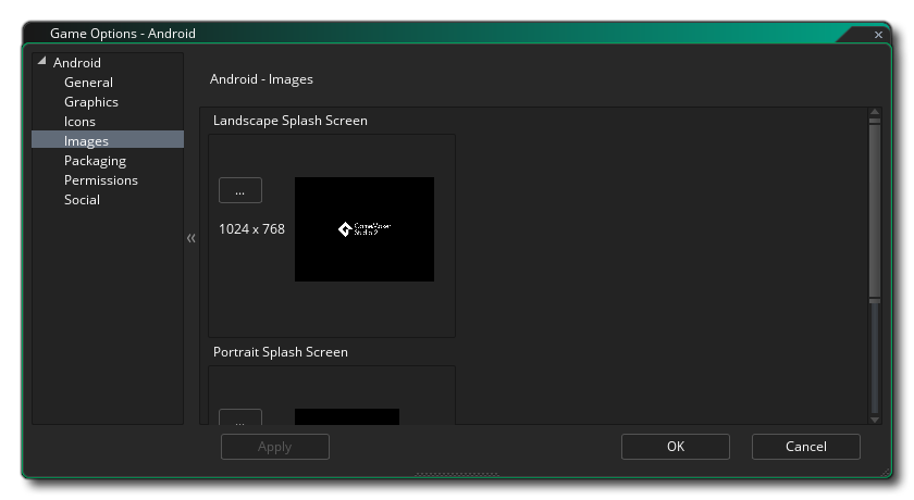 Options d'images Android