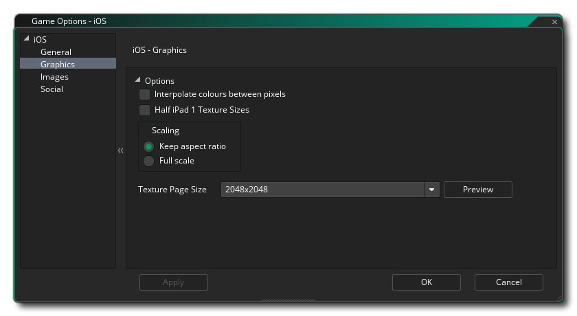 Options graphiques iOS