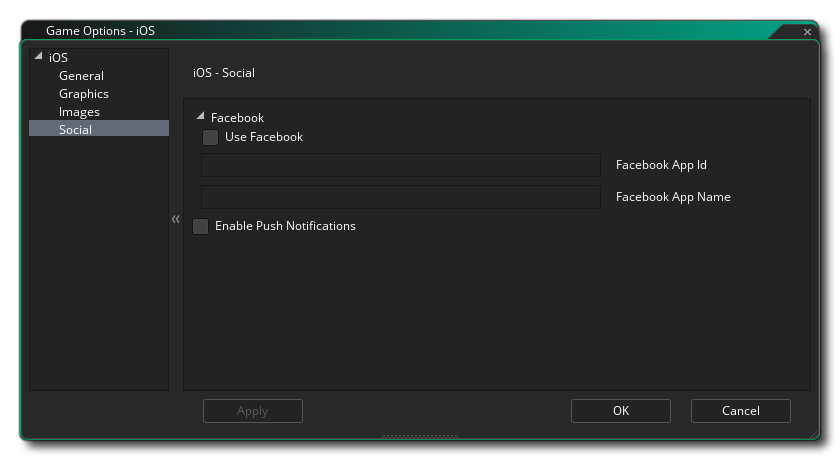 Options sociales iOS
