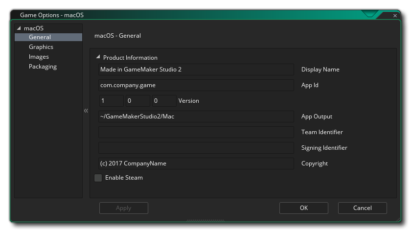Mac Options générales