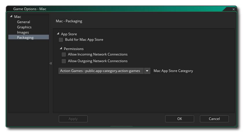 Options de conditionnement Mac
