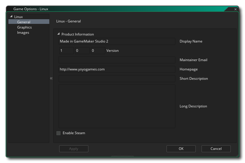 Options générales d'Ubuntu