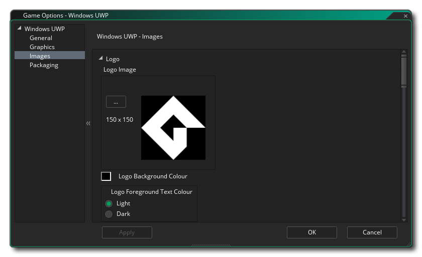 Options du logo UWP Images