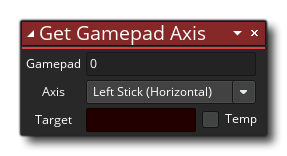 Gamepad Obtenir la syntaxe Axis
