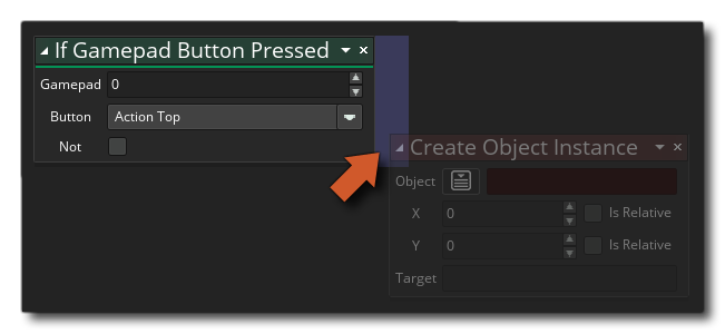 Si Ajouter des actions du Gamepad
