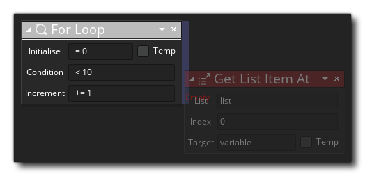 Déposer des actions dans une boucle For