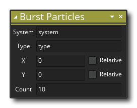 Burst Particles Syntaxe