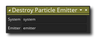 Détruire la syntaxe de l'émetteur de particules